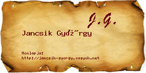 Jancsik György névjegykártya