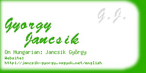 gyorgy jancsik business card